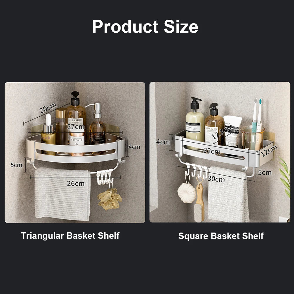 Effortless Organization: Sleek Aluminum Bathroom Shelf
