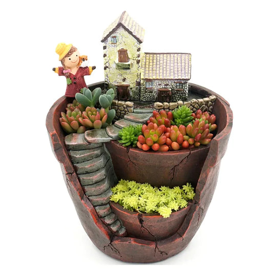Farmhouse Flower Pot for Succulents Plants.