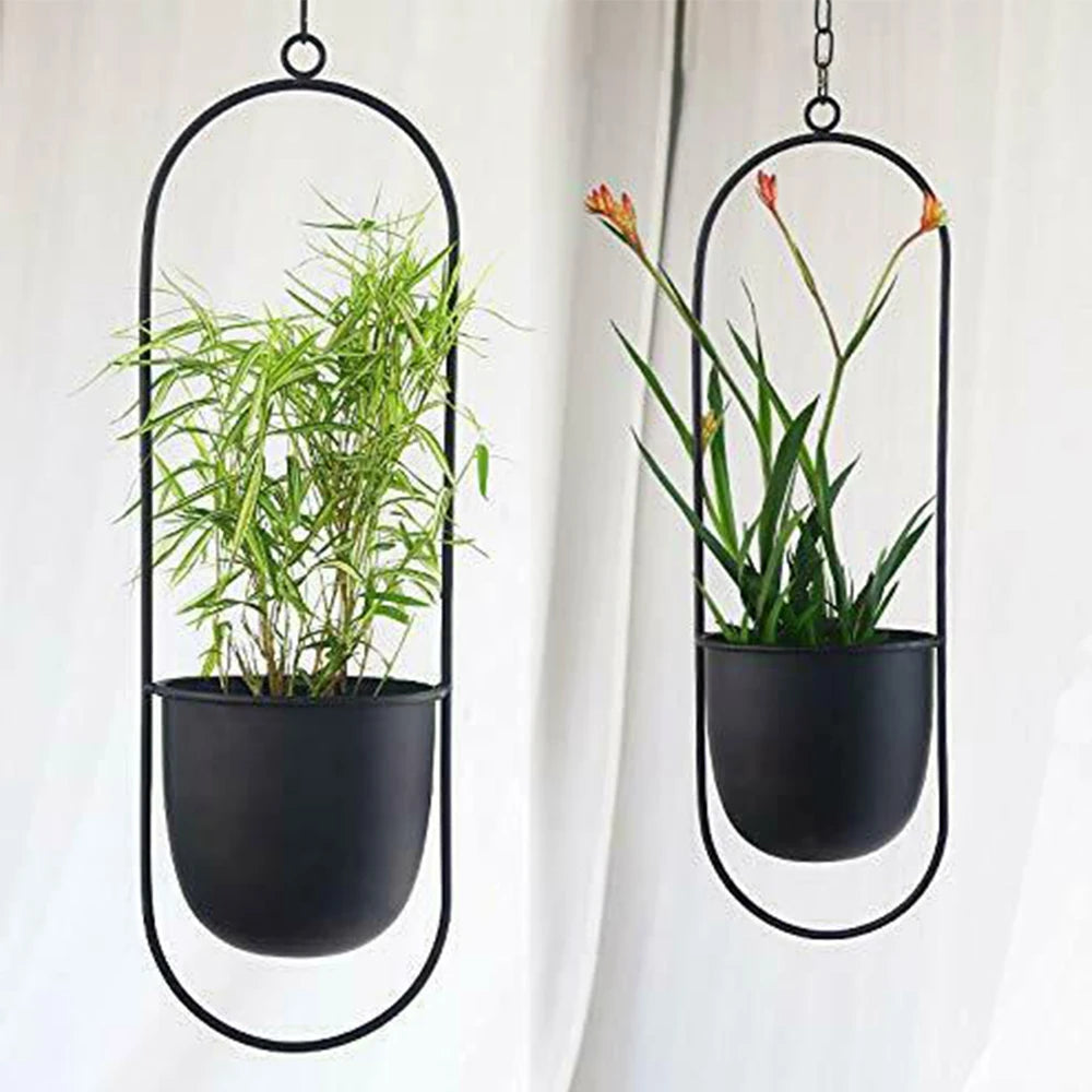 Vase Metal Hanging Flower Plant Pot