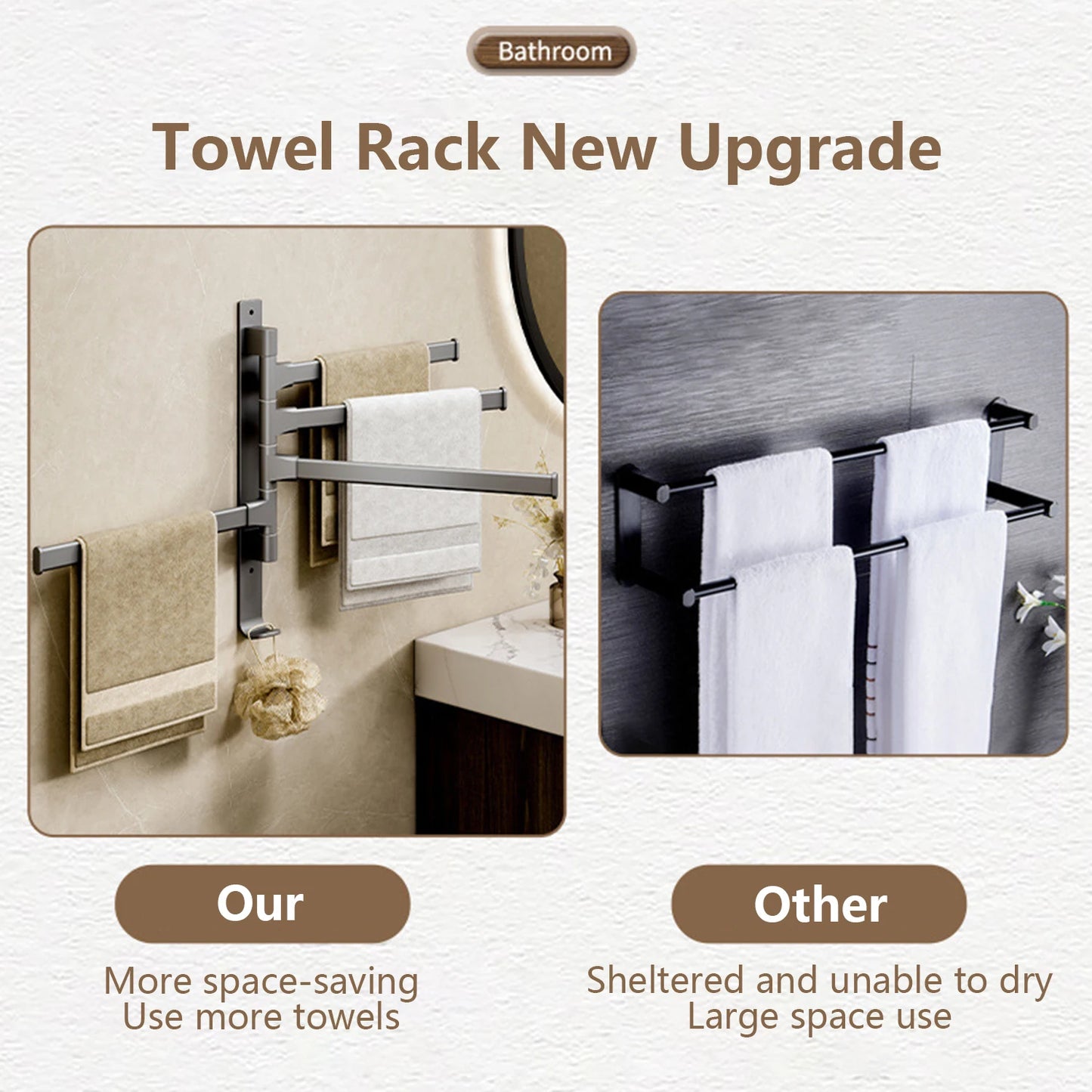 Bathroom Towel Rack Rotatable
