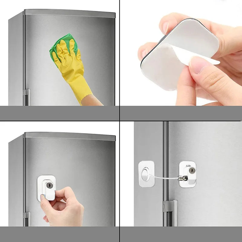 Baby Safety Refrigerator Lock with Keys